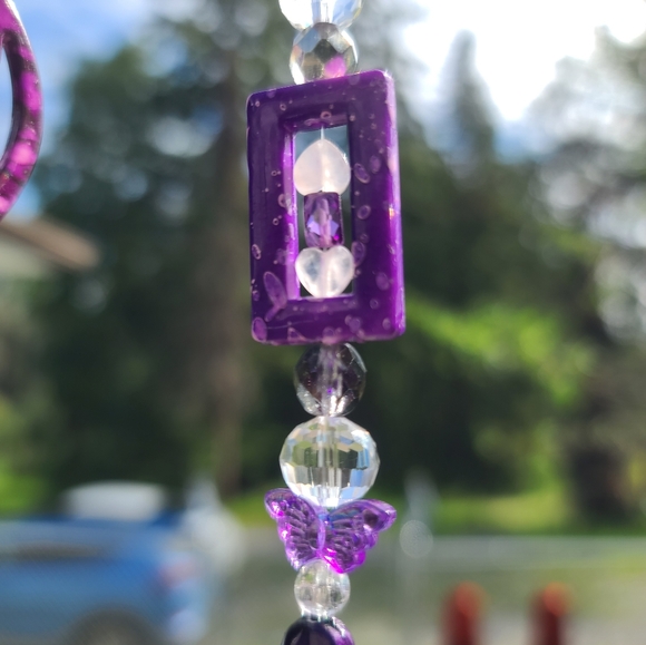 CUSTOM HANDCRAFTED Suncatcher/Windchime in Purple - Picture 1 of 10